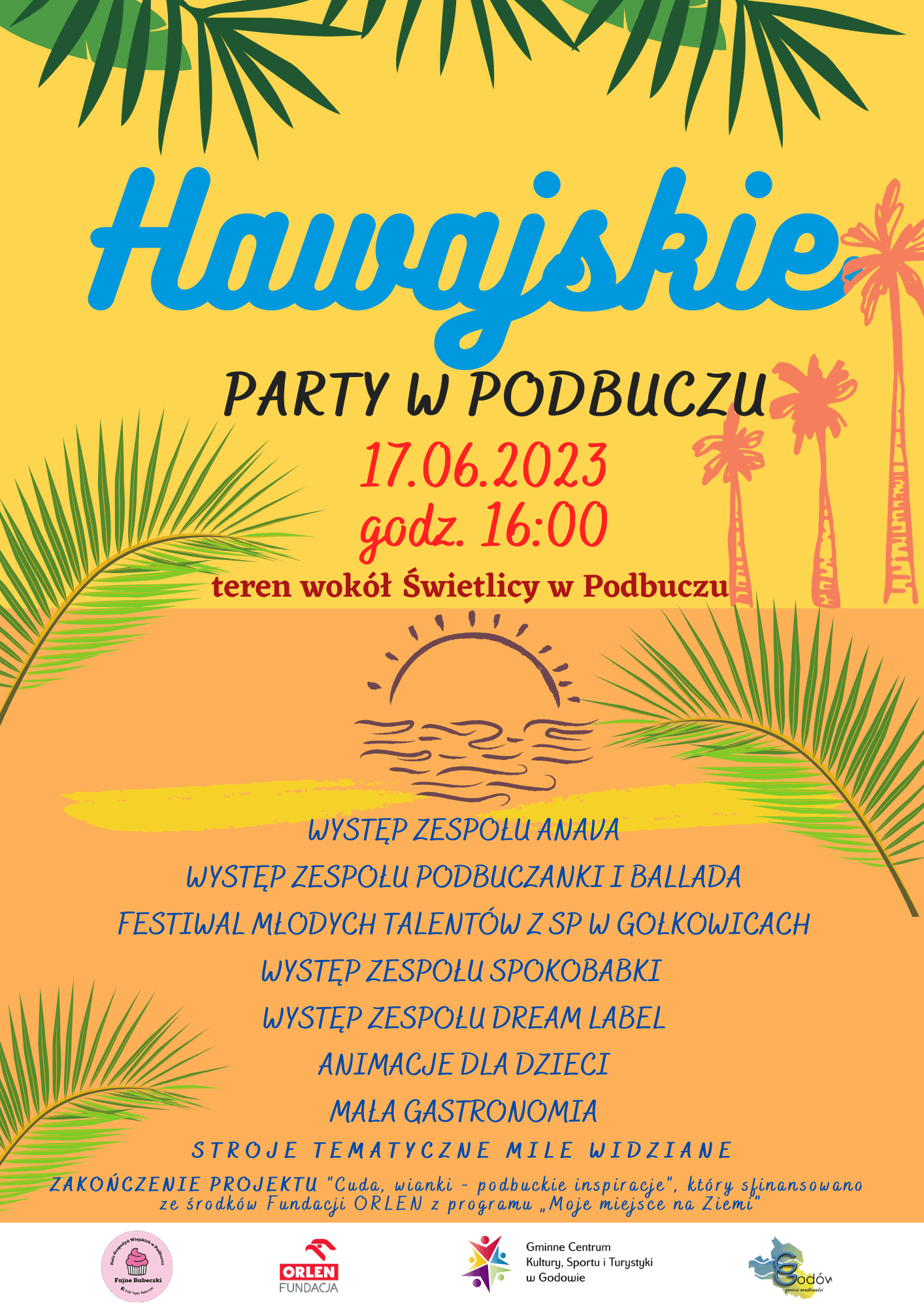 Plakat - Hawajskie Party w Podbuczu